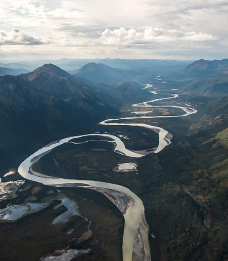 A river winding through a valley in Alaska