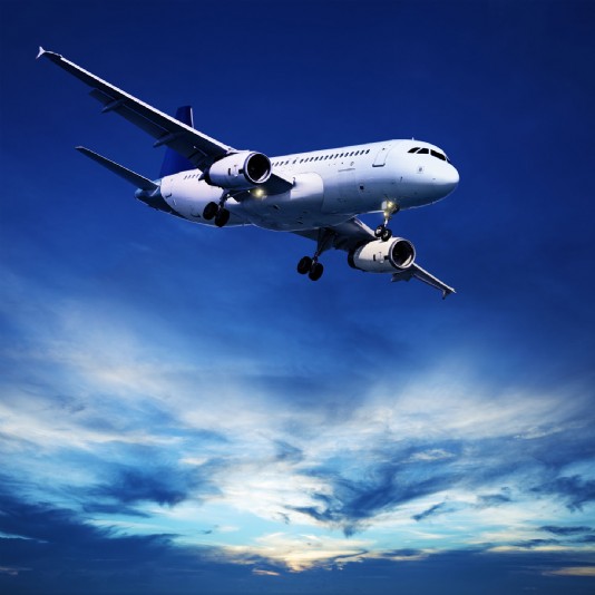 An airliner in flight