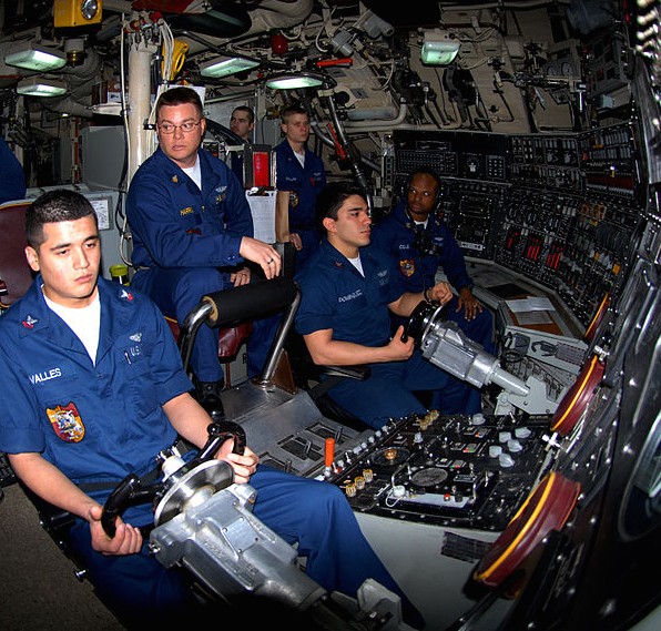 The control room of a nuclear submarine