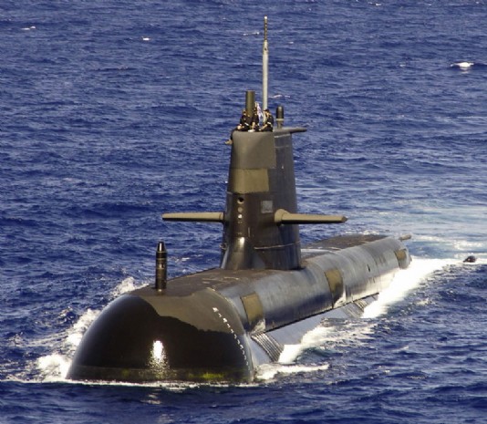 A diesel-electric-powered submarine