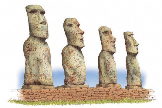 The giant Moai on Easter Island 