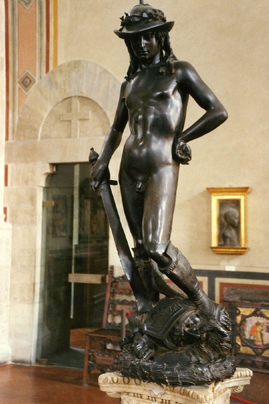 David, sculpted in bronze by Donatello in about 1430