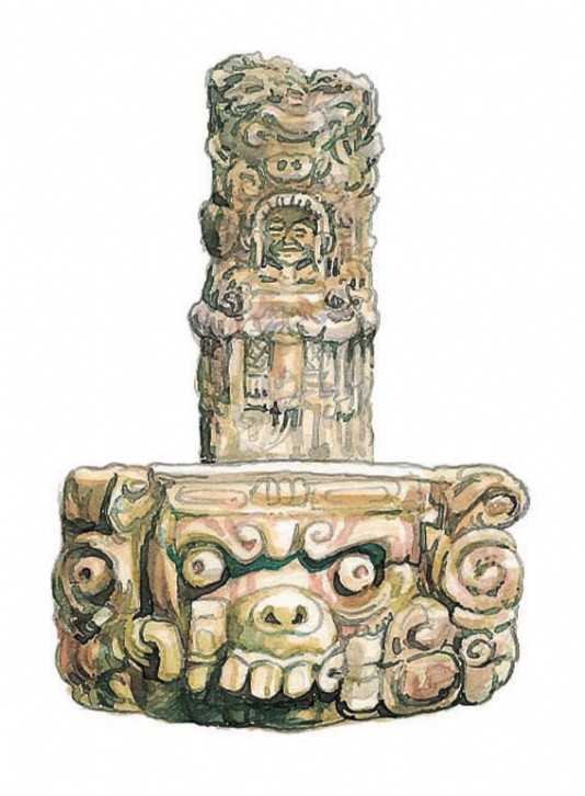 A Maya stone monument called a stela