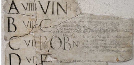 Part of a Roman calendar