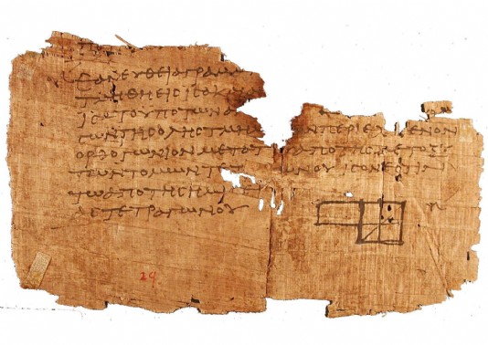 A fragment of Euclid's manuscript for the Elements