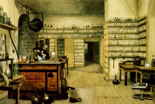 Faraday in his laboratory