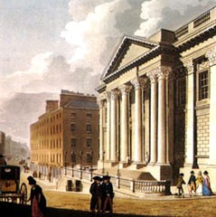 An 18th-century view of the Royal Exchange, Dublin