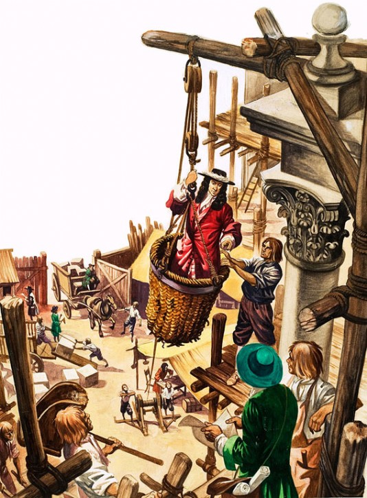 Wren supervises the construction of St Paul's.