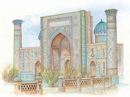 One of the madrasas of the Registan, Samarkand