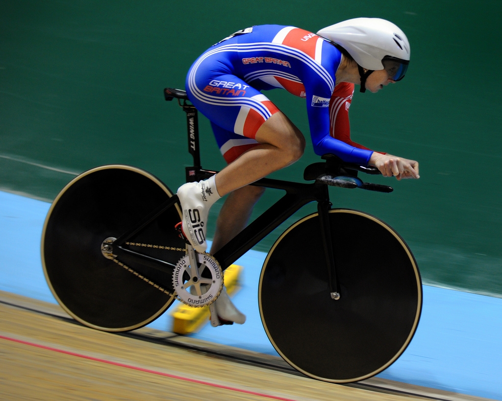 Track racing cyclist