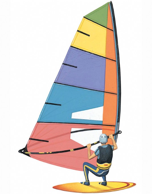 Windsurfers reach speeds of 80 km/h (50 mph) or more.