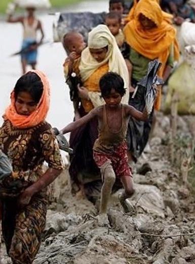 Rohingya refugees fleeing Myanmar