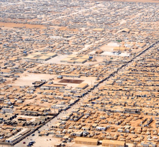 A camp for Syrian refugees from the civil war