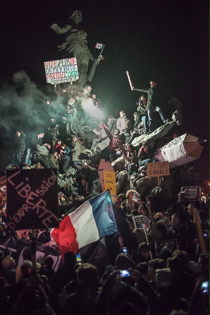 Protesters at the 11th January rally in Paris