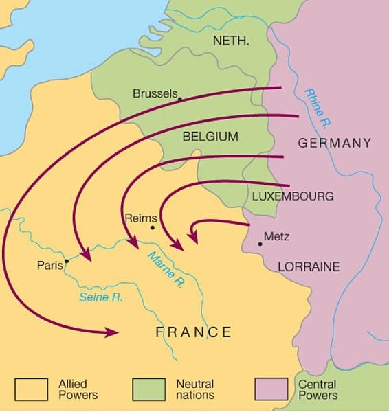 A map of the Schlieffen Plan