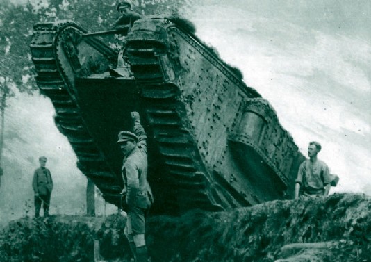 British tank at Cambrai, France, 1917