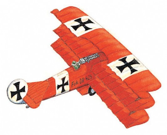 The red Fokker Dr.I triplane of Baron von Richthofen