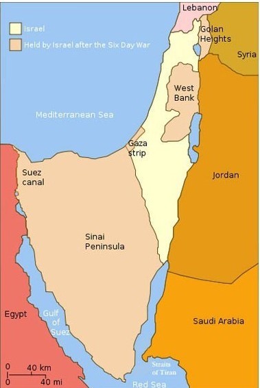 Israel's territorial gains after the Six Day War
