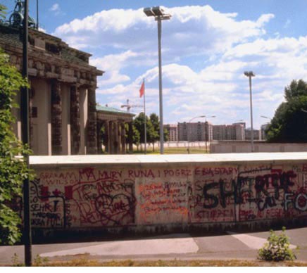 The Berlin Wall before its destruction in 1989