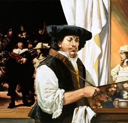 Rembrandt at work on The Night Watch