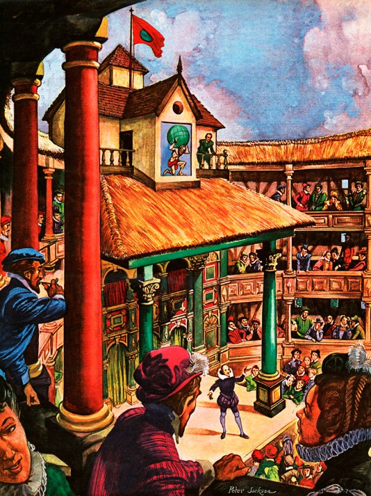 Shakespeare acting at the Globe Theatre