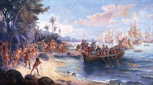 Cabral lands on the coast of Brazil.