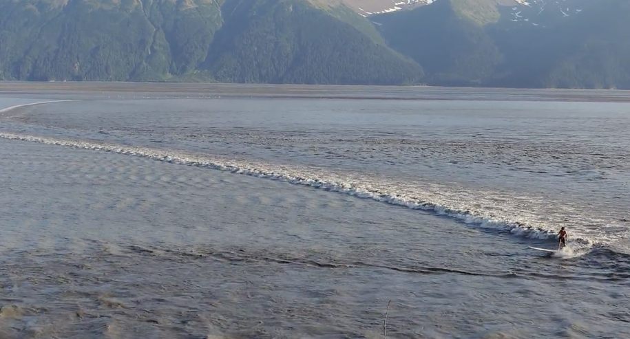 Surfing the Turnagain Arm tidal bore
