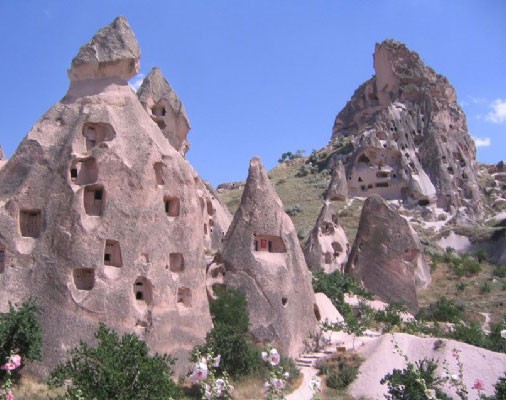 Cave houses in the region of Cappadocia