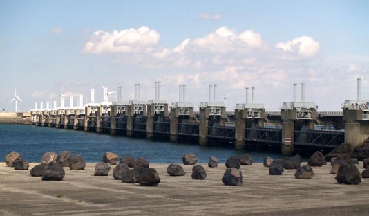 A barrier across the Rhine-Maas Delta in Zeeland