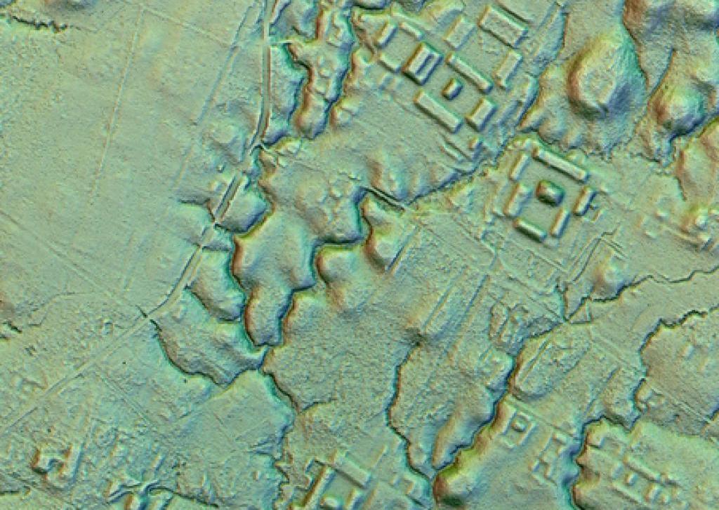 A lidar map of the Copueno site in the Upano Valley, part of the Ecuadorian Amazon rainforest