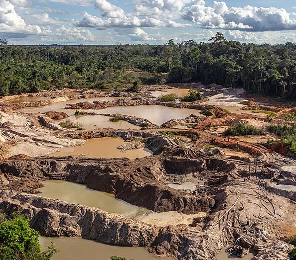 Mining ponds left by illegal miners