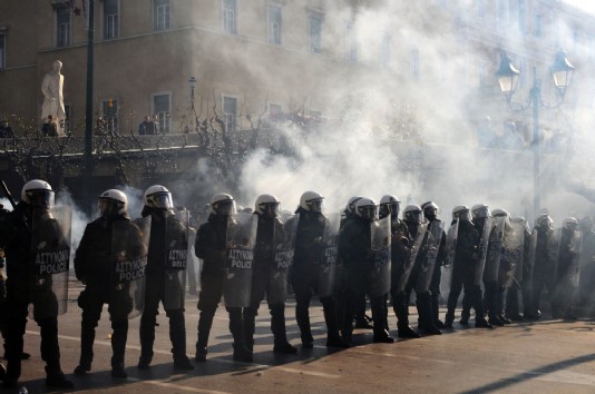 Riots broke out in Greece in December 2008.