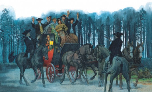 A hold-up by a highwayman