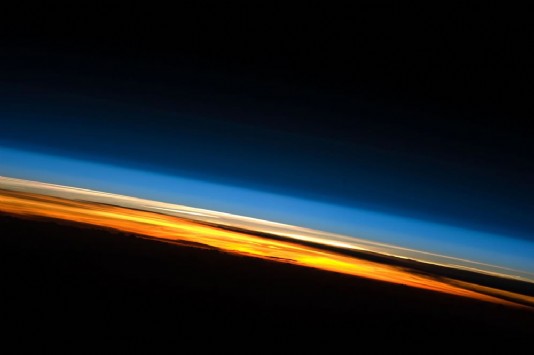 An edge-on view of the Earth’s atmosphere