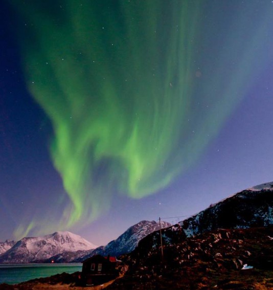 The Aurora Borealis (Northern Lights) seen in Norway