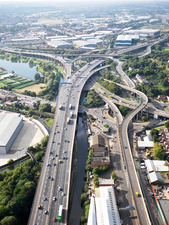 Aerial view of "Spaghetti Junction"