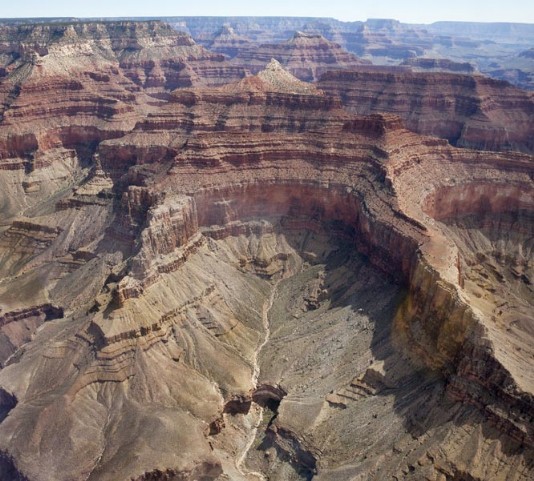 Rock strata exposed in the Grand Canyon