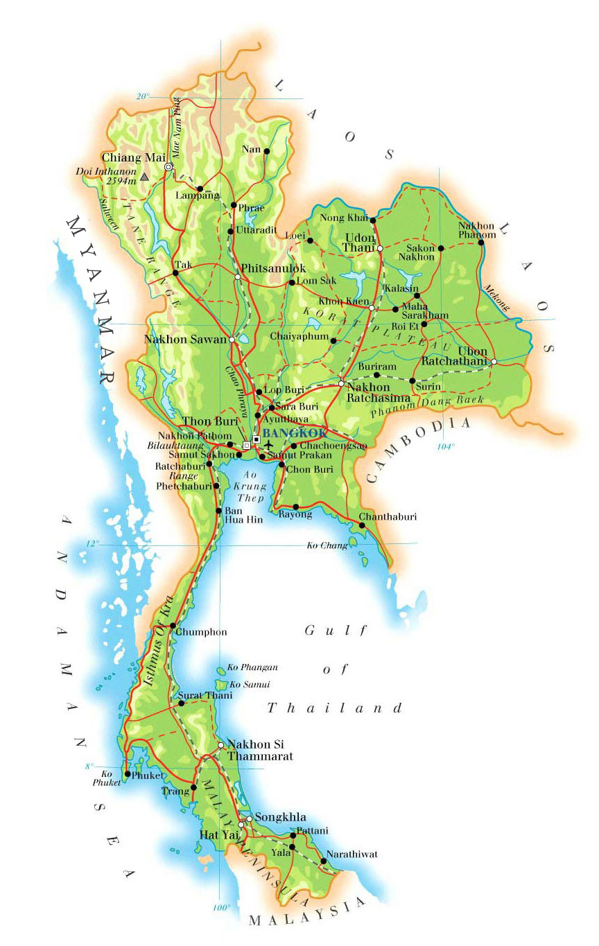A map of Thailand