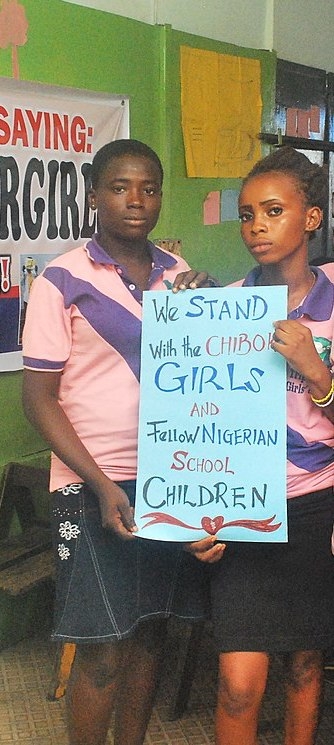 Students supporting the Chibok schoolgirls