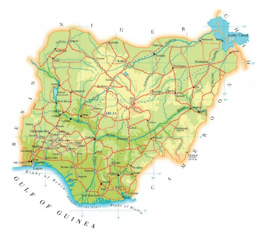 A map of Nigeria