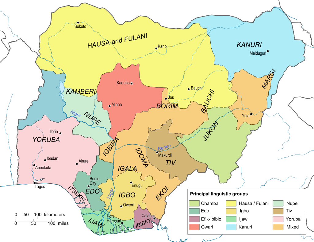 Map of Nigeria's languages