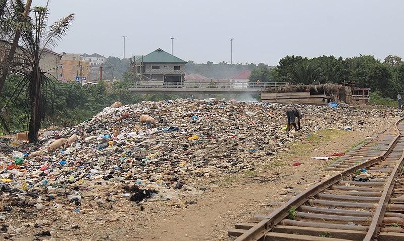 An illegal waste dumping site at Agbogbloshie