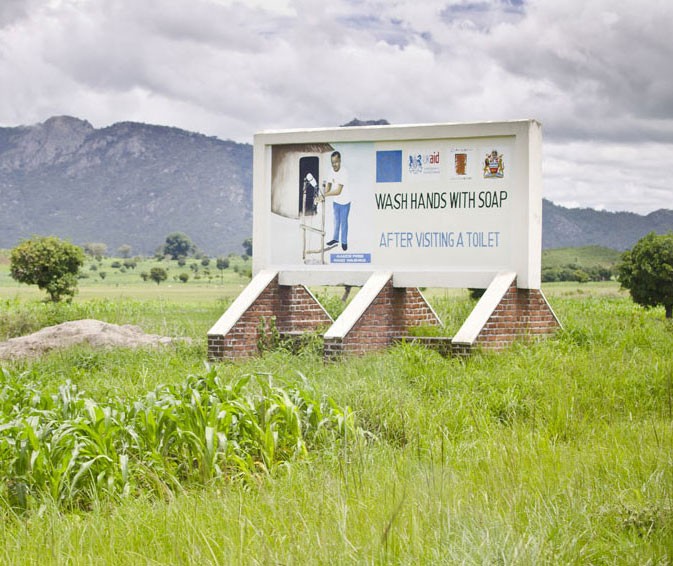 A billboard with health advice