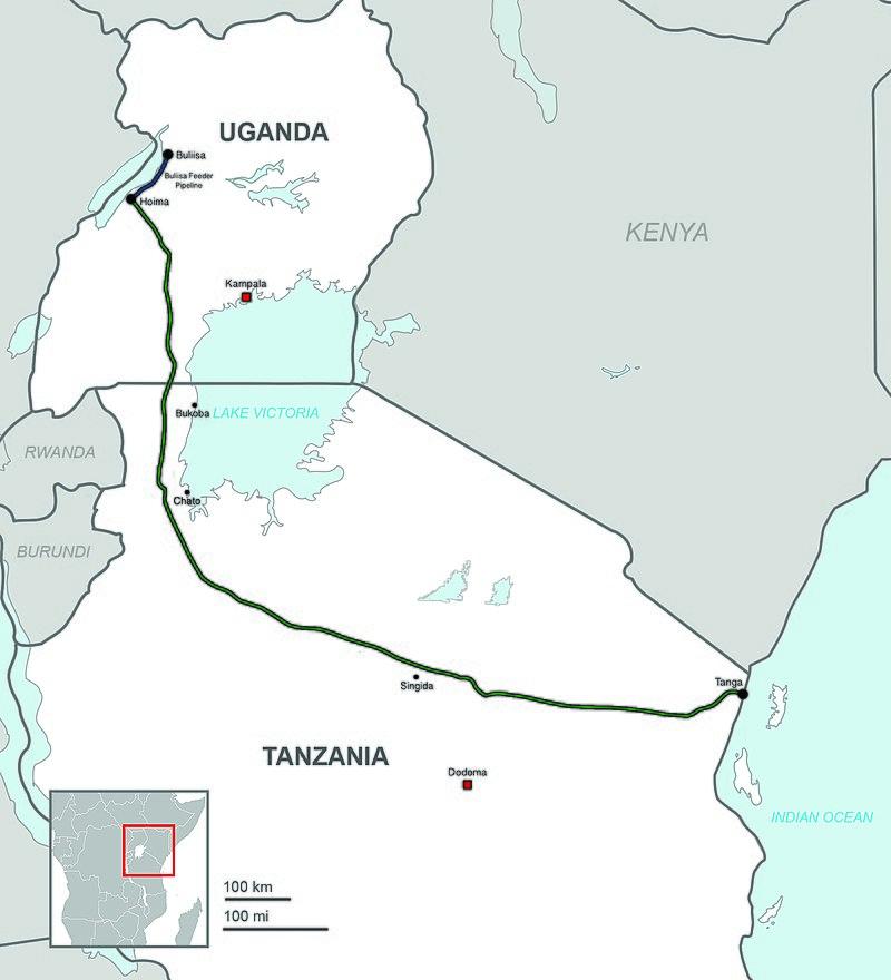 Proposed route of EACOP