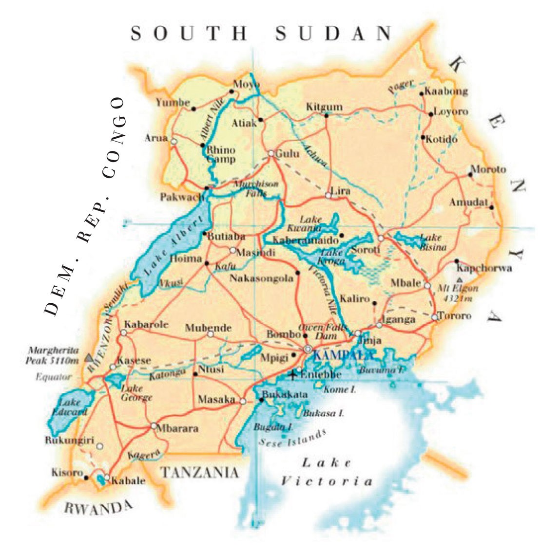 A map of Uganda