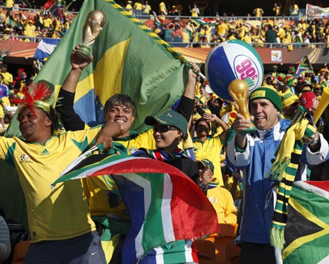 Football supporters in Johannesburg