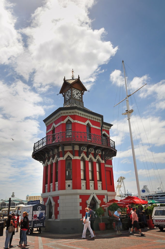 Clock tower on the waterfront at Cape Town
