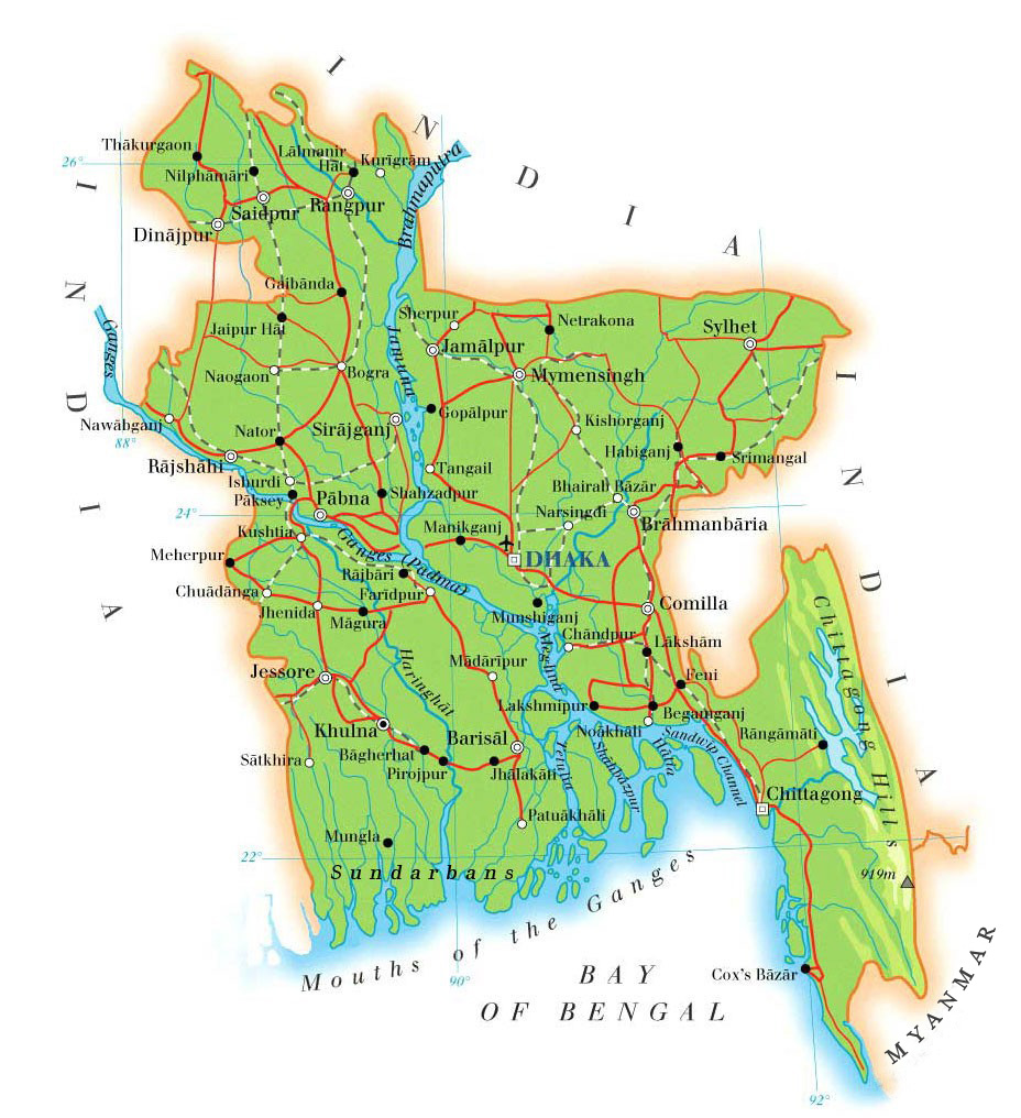 A map of Bangladesh
