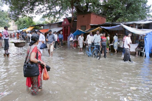 India, following the arrival of monsoon rains