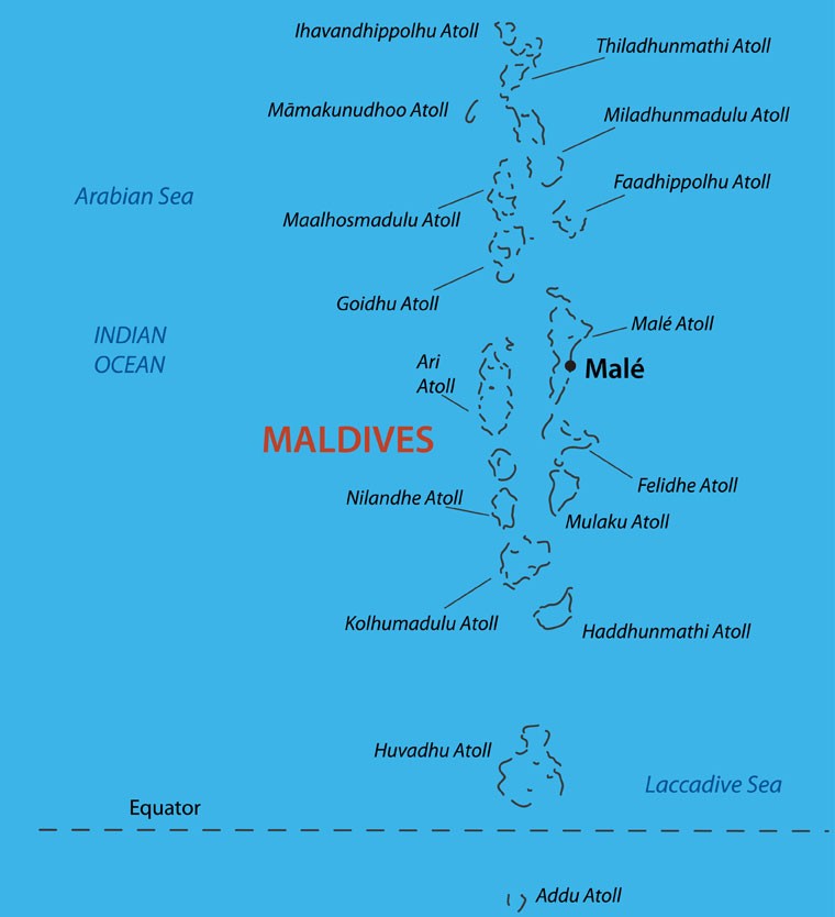 A map of the Maldives